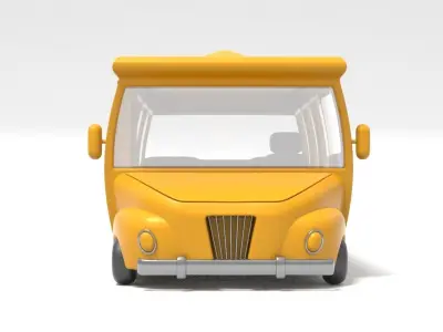 Cartoon bus 3D model get