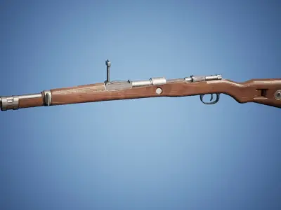 Long Range WW2 Rifle Low-poly 3D model