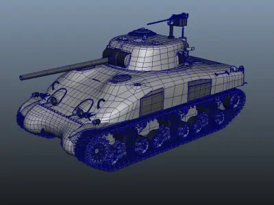 MilitaryTank sherman tank 3D model