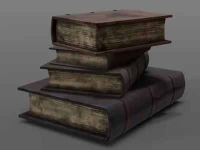 Old Books 3D Model  Low-poly 3D model