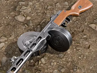 PPSh-41 Low-poly 3D model buy