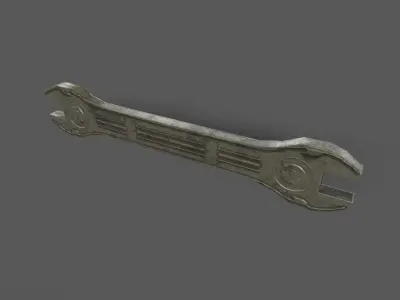 Old Wrench Low-poly 3D model