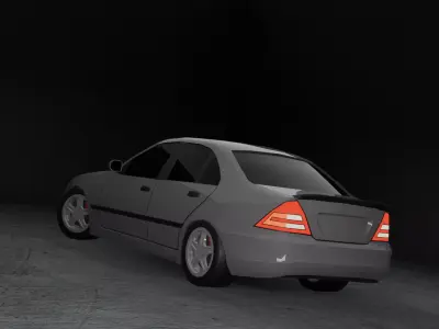 Stylized Mercedes C32 AMG - Game Ready Low-poly 3D model
