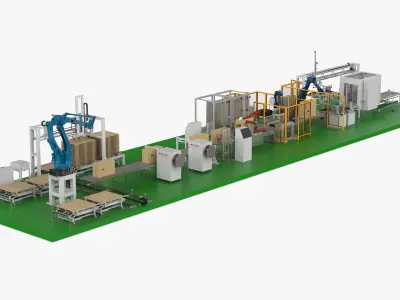 Fully Automatic Air Conditioners Packaging Line 3D model