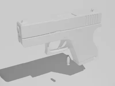 LOW POLY GUN shotgun with bullets Low-poly 3D model