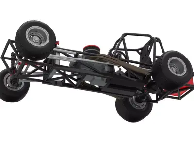 Vintage Dirt Modified stock car Base Version 6 Scale 1 to 25 3D print model