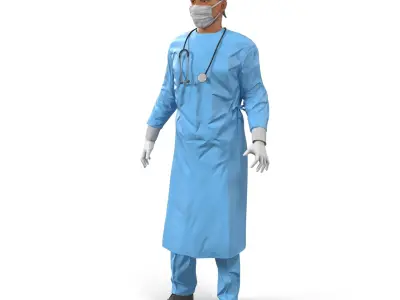  Male Surgeon Mediterranean Rigged for Cinema 4D 