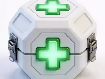 Stylized Sci-Fi Health Pack 3D Model Low-poly 3D model