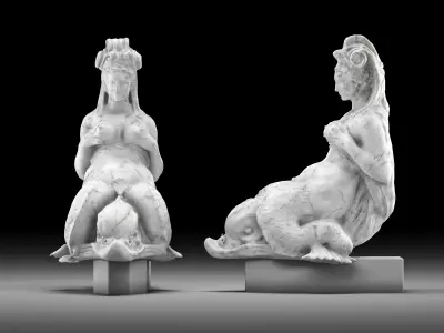 Mermaid marble Low-poly 3D model