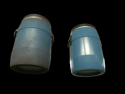 Water Barrel Low-poly 3D model