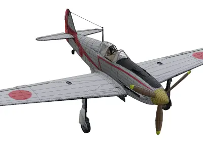 Kawasaki Ki-61 Hien Low-poly 3D model