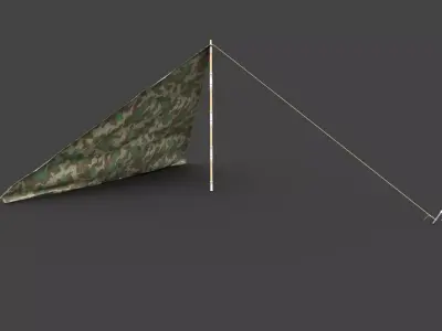 Wehrmacht tent - Einerzelt Low-poly 3D model