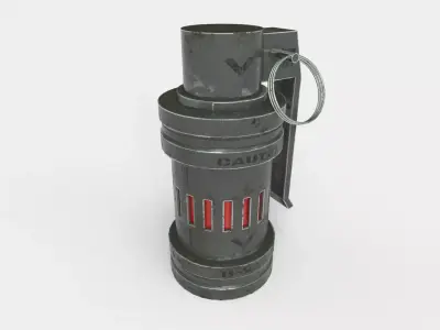 Low Poly Futuristic Grenade 3D model