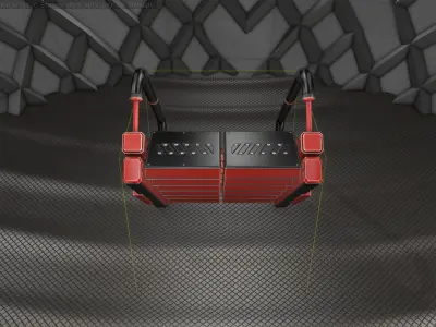 Sci-Fi Stairs - 7 - Red Version Low-poly 3D model