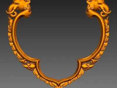 ancient thai pattern frame  3D print model