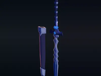 Dagger Dark Fantasy Low-poly 3D model