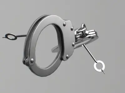 Handcuffs steel Low-poly 3D model