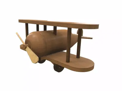 Wooden airplane toy 1 Free 3D model