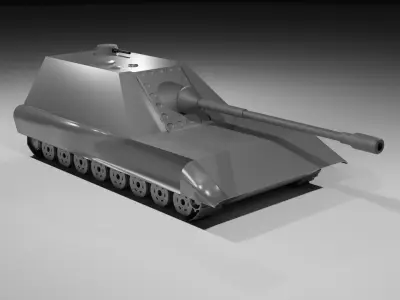 German Tank Destroyer Low-poly 3D model