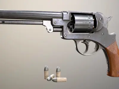 Starr DA revolver M1858 Low-poly 3D model