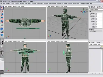 soldier 1 in camouflage uniform Free low-poly 3D model