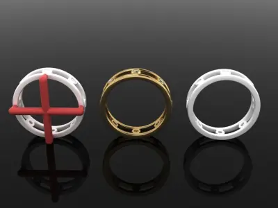 Spaced Infinity Bezel Diamond Basket Band Ring 2mm Diamond Size 3D print model