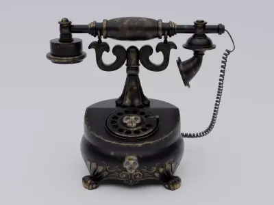 Victorian Ornamented Vintage Telephone Low-poly 3D model