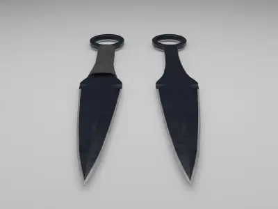 Throwing steel knife PBR Low-poly 3D model
