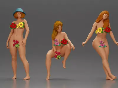 3 naked women May 2 3D print model