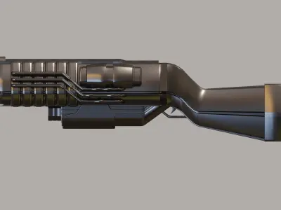 Sci-fiCombatShotgun gun on table Free 3D model