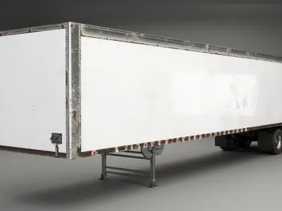 Old Dry Van Semi-Truck US Trailer 3D model