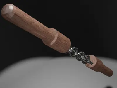 The nunchaku wooden sword Low-poly 3D model