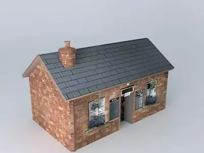 Eco Rail Track Booking Office Old Steam Days Free 3D model