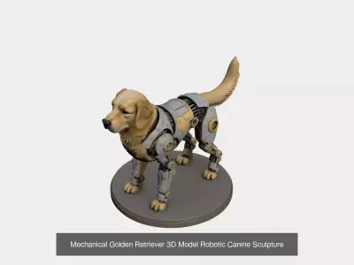 Mechanical Animals Set Wolf Golden Retriever Gorilla Trio 3D Model Pack