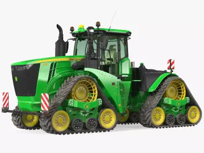 John Deere Four Track 9RX Series Tractor Dirty 3D model