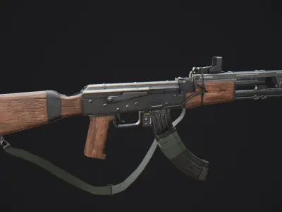 Elysium AK Rifle Low-poly 3D model