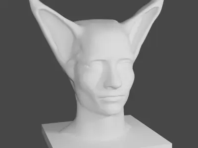 elf 3D model head of sphinx Low-poly 3D model