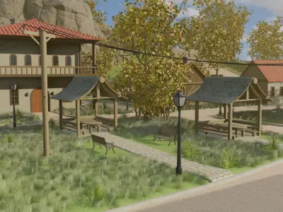 Mountain Village 3D model 6