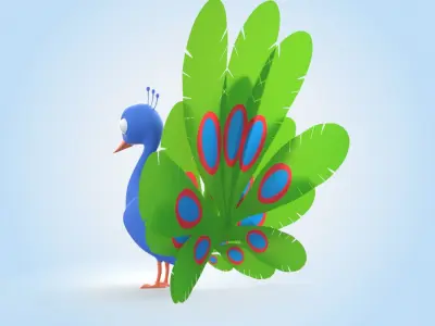 Peacock 3D model 3