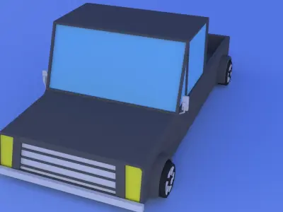 lowpoly pickup truck Low-poly 3D model