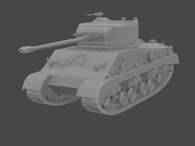 M4A3 Sherman  Free low-poly 3D model