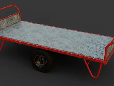 industrial trailer Low-poly 3D model