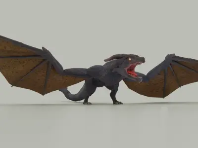 Wyvern asset - rigged Low-poly 3D model