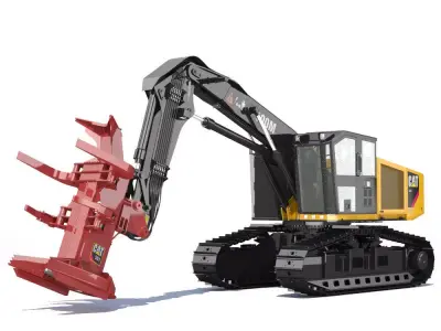 Tracked Feller Buncher Cat 551 3D model