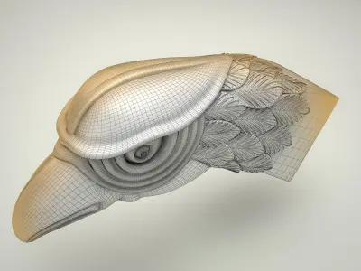 Eagle Falcon Head - HAWK Head - 3D STL For CNC 3D model