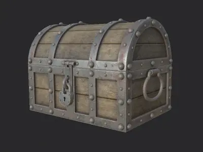 Treasure Chest Low Poly PBR Low-poly 3D model