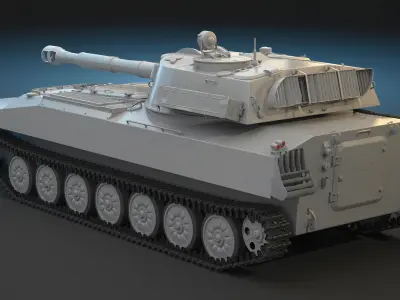 2S1 Gvozdika High-Poly 3D model