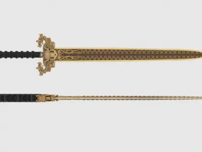 Shang Fangs sword weapon sword King  bronze 3D model