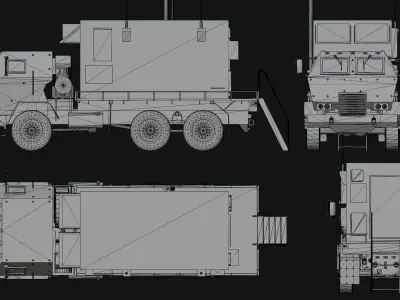 Military Command and Launch Control Vehicle Low-poly 3D model