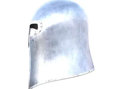 Low Poly Medieval Knight Great Helm Helmet PBR 3D Asset Low-poly 3D model
